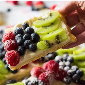 Pinterest image for fruit pizza