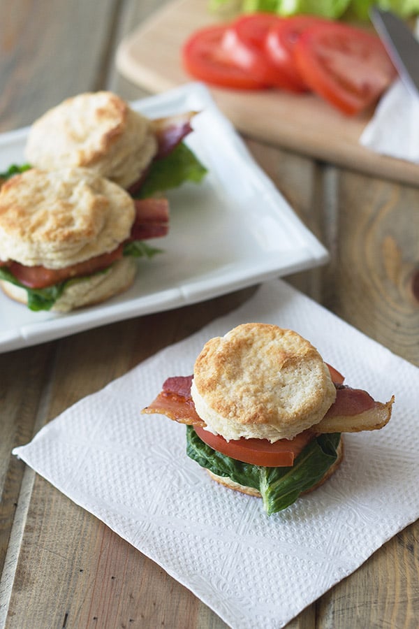 BLT Biscuit Sliders -perfect little sandwiches for entertaining and you can use store bought dough too! | countrysidecravings.com