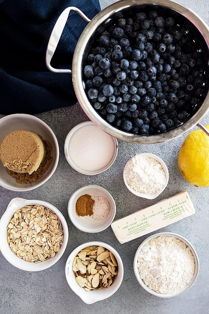 All the ingredients to make the crisp.
