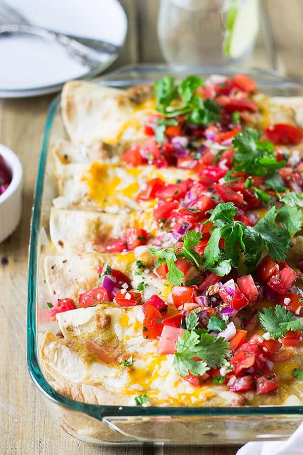 overview: breakfast enchilada casserole with garnish