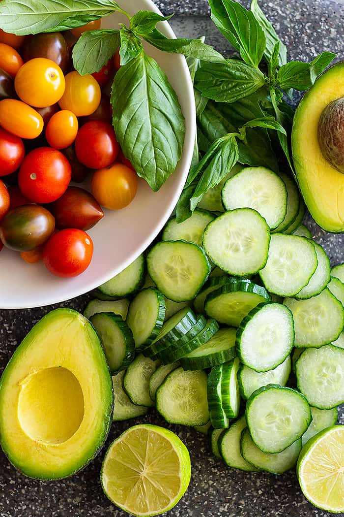 This Chicken Avocado Tomato Salad is a quick and easy meal that's great for any night of the week! It's a no cook meal so it won't heat up your house and it's full of flavor!