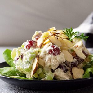 Chicken salad in a lettuce cup.