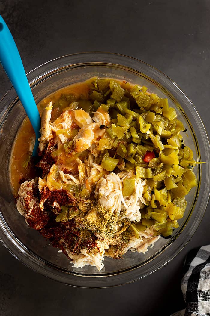 Ingredients for the topping of the chicken tamale pie. 