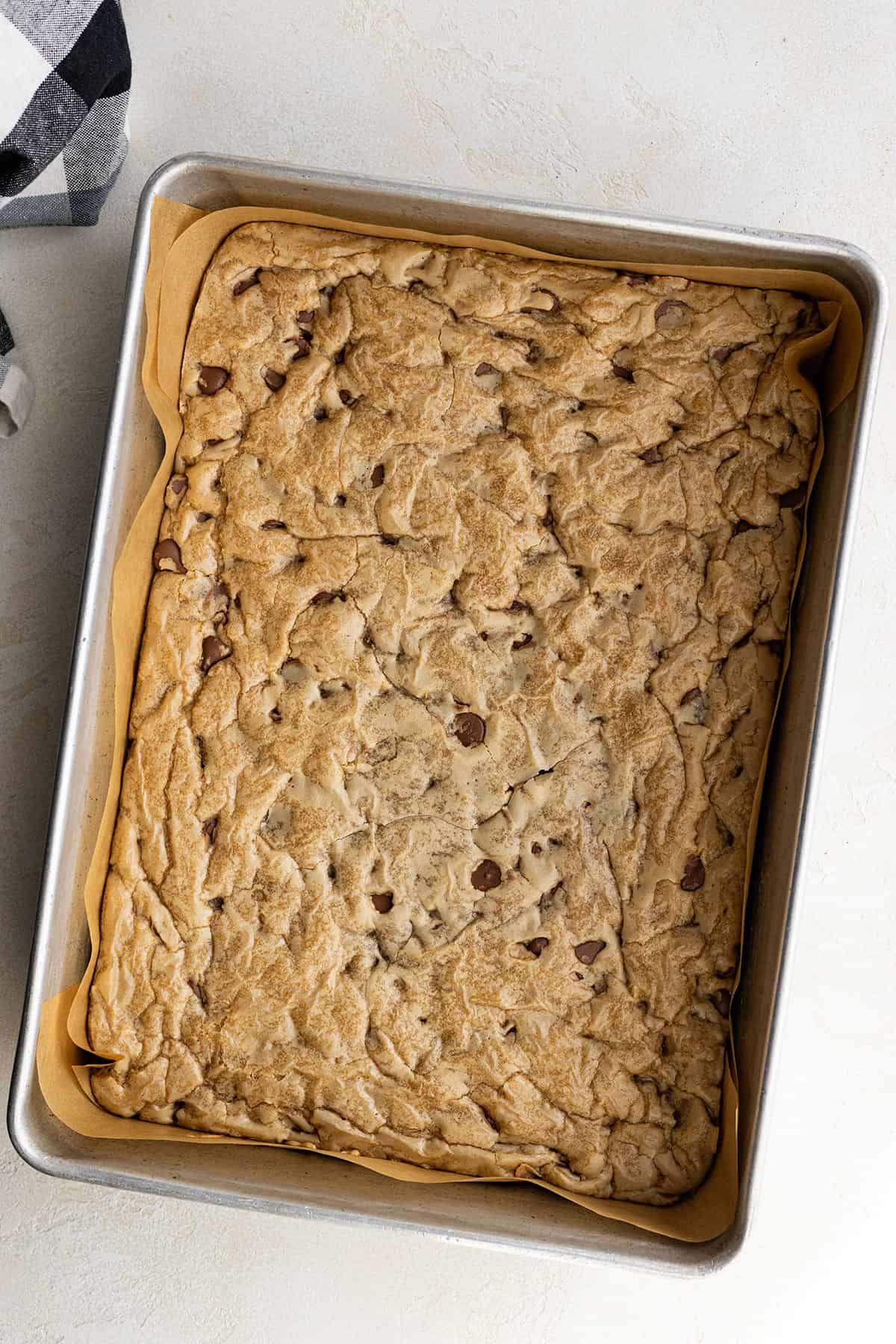 Overhead view of bars fresh from the oven.