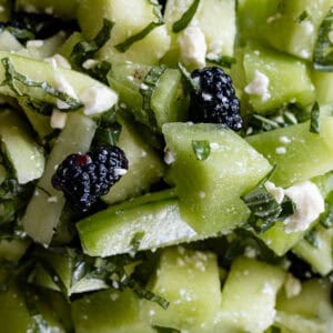 Close up of salad.