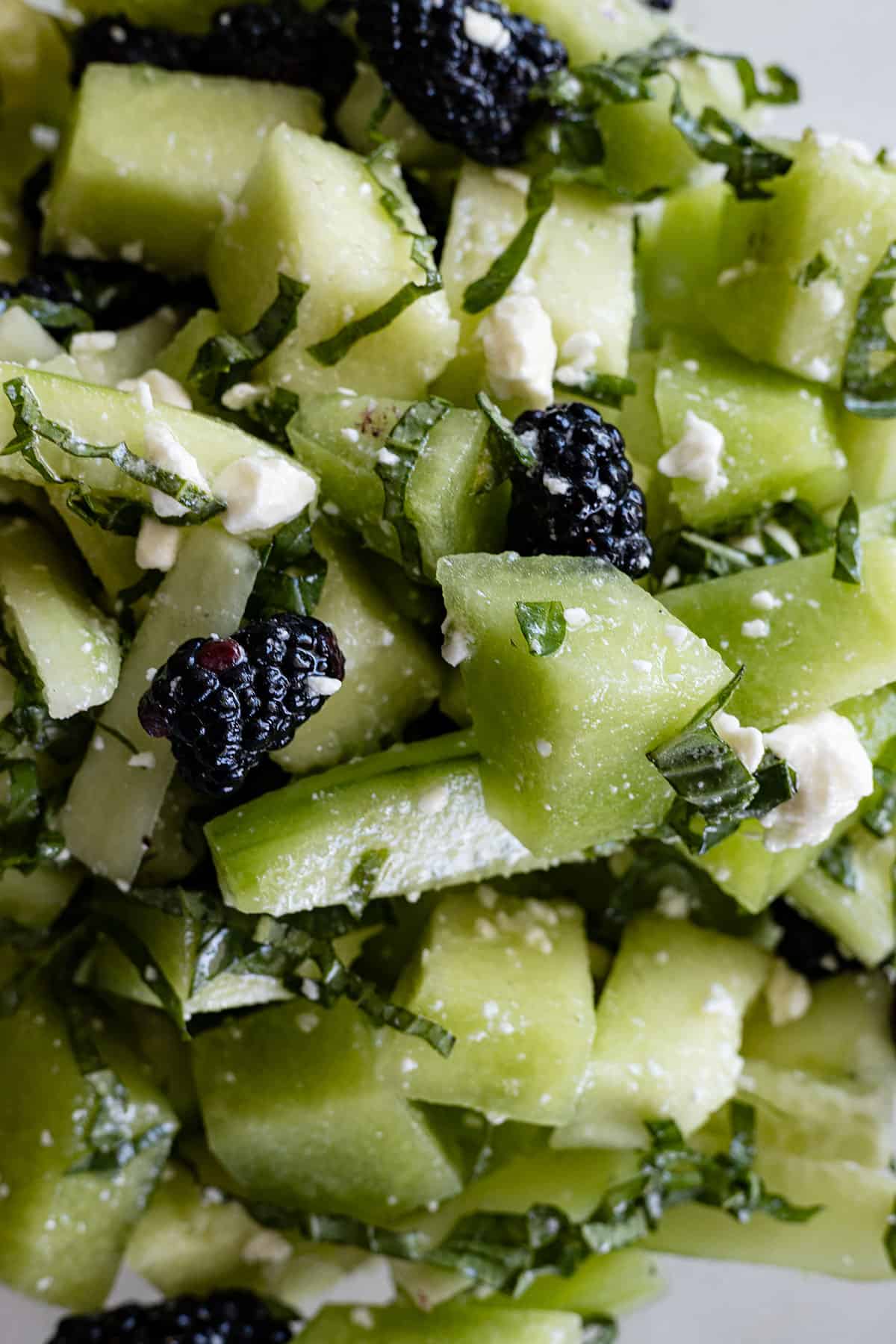 Close up of salad.