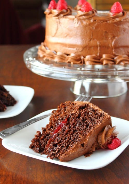 Fudge Raspberry Cake