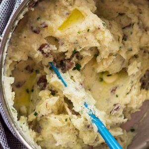 The Easiest Mashed Potatoes are perfect for any gravy or braised meats! Rustic, creamy and easy to make!