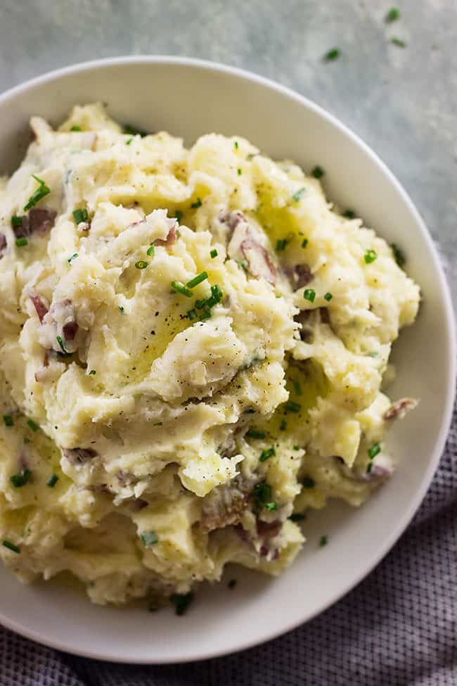 The Easiest Mashed Potatoes are perfect for any gravy or braised meats! Rustic, creamy and easy to make!
