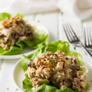 This Homemade Chicken Salad is not your average one! Full of crunchy fruits and veggies and a special ingredient!