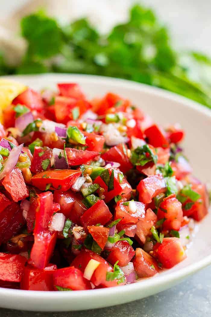 How to make Homemade Pico de Gallo- a fresh and chunky salsa made with just a handful of ingredients.