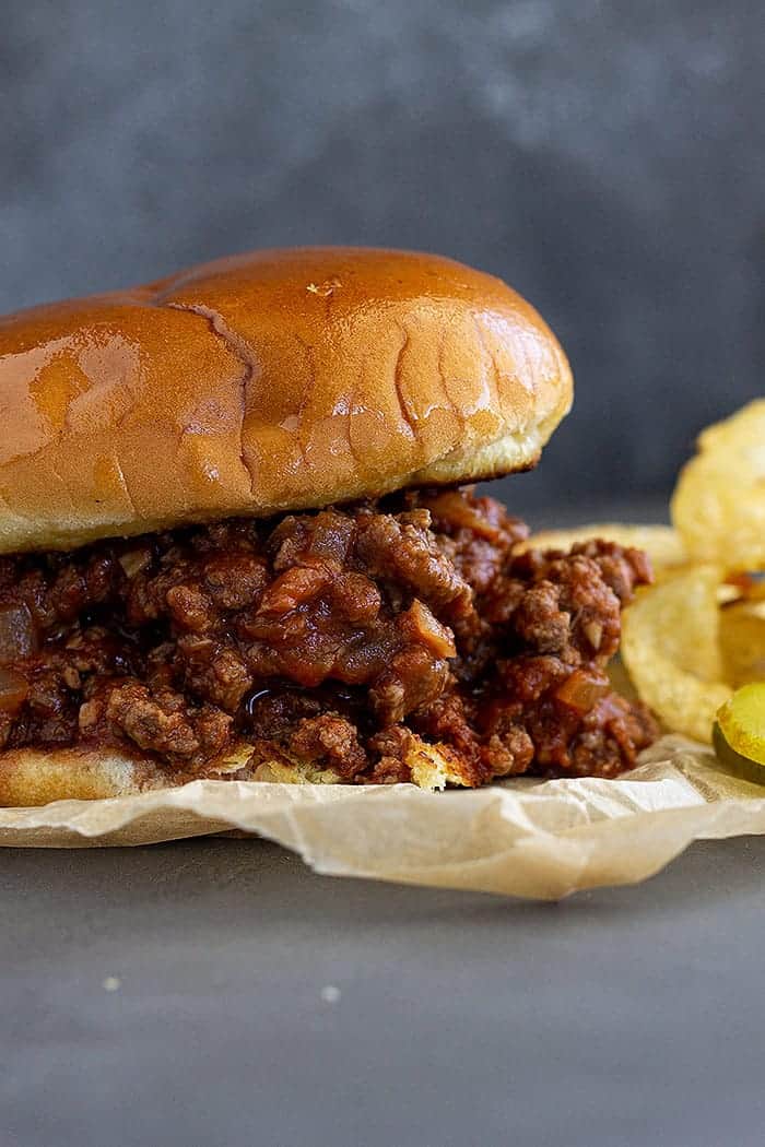 closeup: homemade sloppy joes