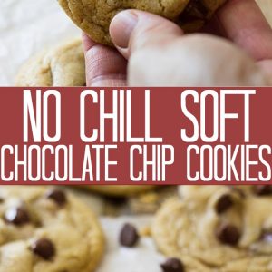 Pinterest graphic for soft chocolate chip cookies