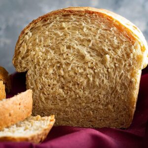 Bread sliced to show the interior of the bread.