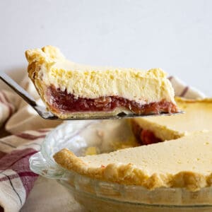 A piece of pie being taken out of the pie.