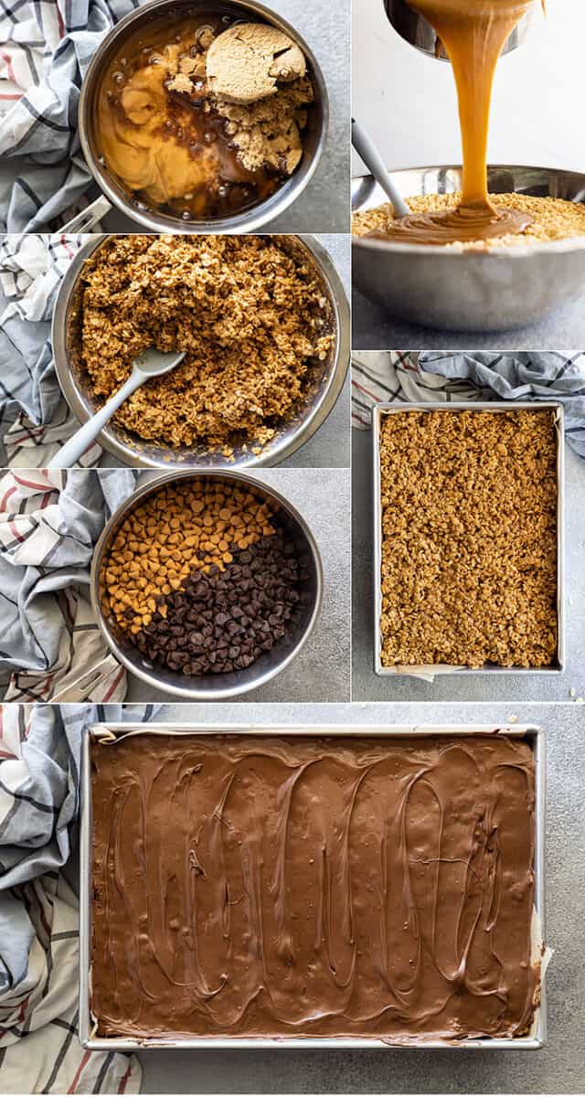 Six pictures showing how to make this scotacharoos recipe