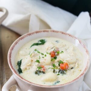 Slow Cooker Chicken and Gnocchi Soup- this wonderfully hearty and flavorful soup is a nice change of pace with its pillowy soft gnocchi and flavorful creamy broth. | Countryside Cravings
