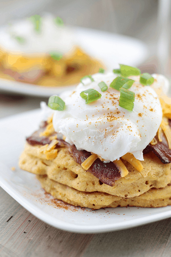 These Southwestern Corn Cake Stack will be a nice change of pace from your traditional breakfast! | Countryside Cravings
