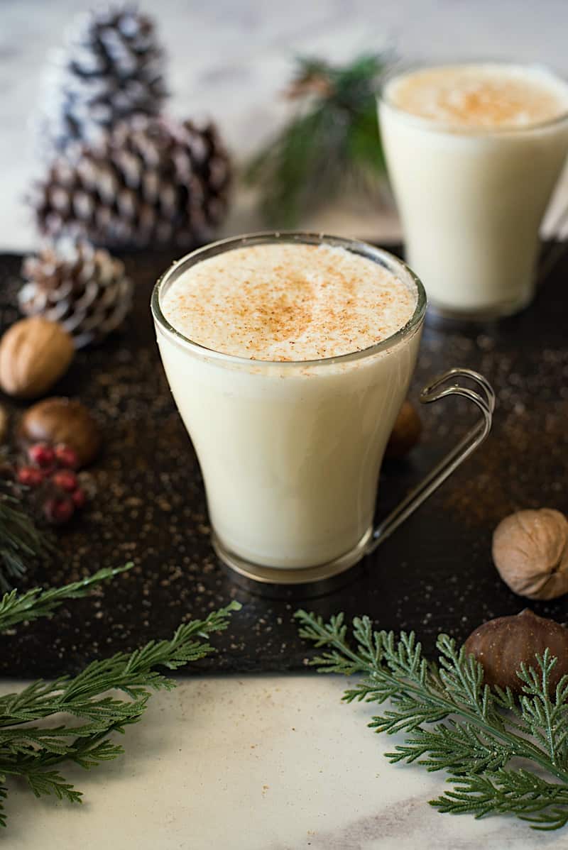 Traditional homemade eggnog is just how you want it, creamy and rich with all the holiday flavors of vanilla, nutmeg and cinnamon. A cozy mug of comfort for the whole family.