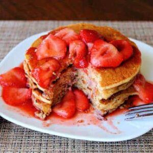 Whole Wheat Strawberry Pancakes